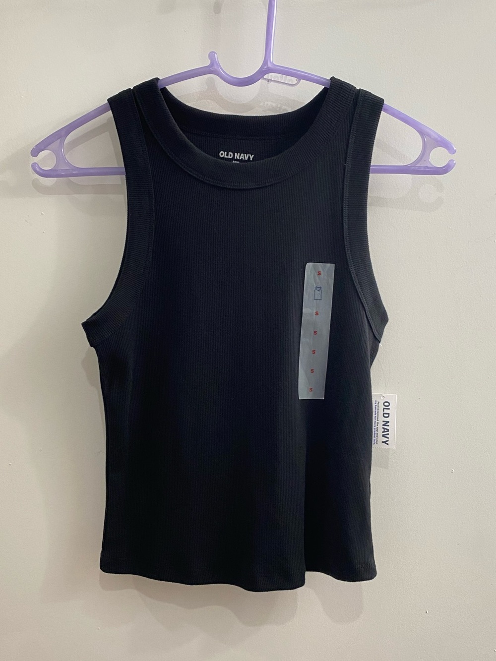 Old Navy Black Ribbed Tank Top Snug Size S